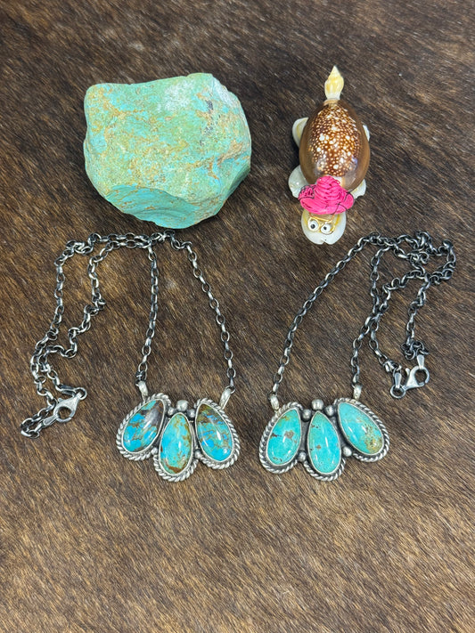 3 Stone Kingman Necklace