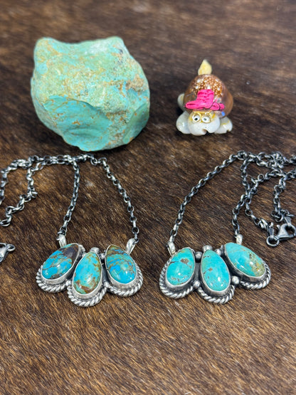 3 Stone Kingman Necklace