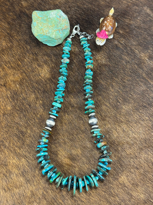 Kingman Turquoise Disc Necklace