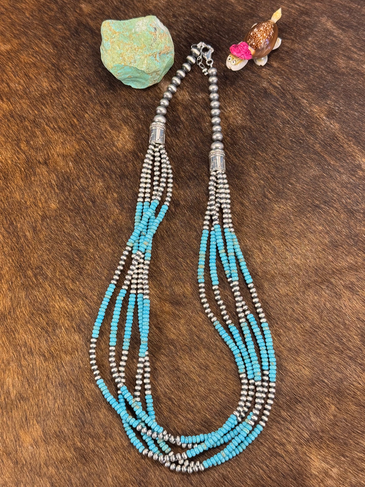 Kingman Turquoise 5 Strand Necklace