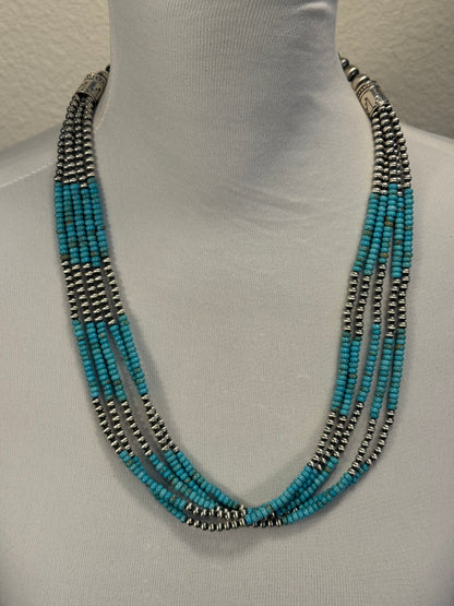 Kingman Turquoise 5 Strand Necklace