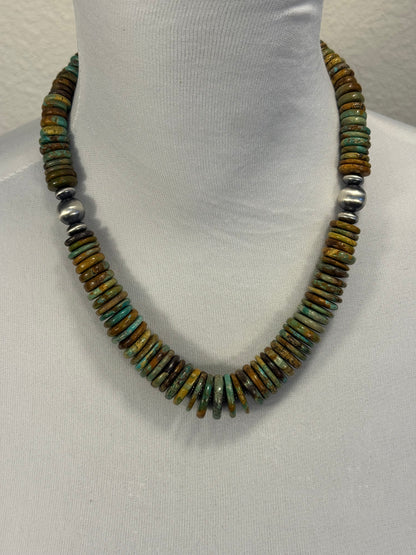 Kingman Turquoise Disc Necklace