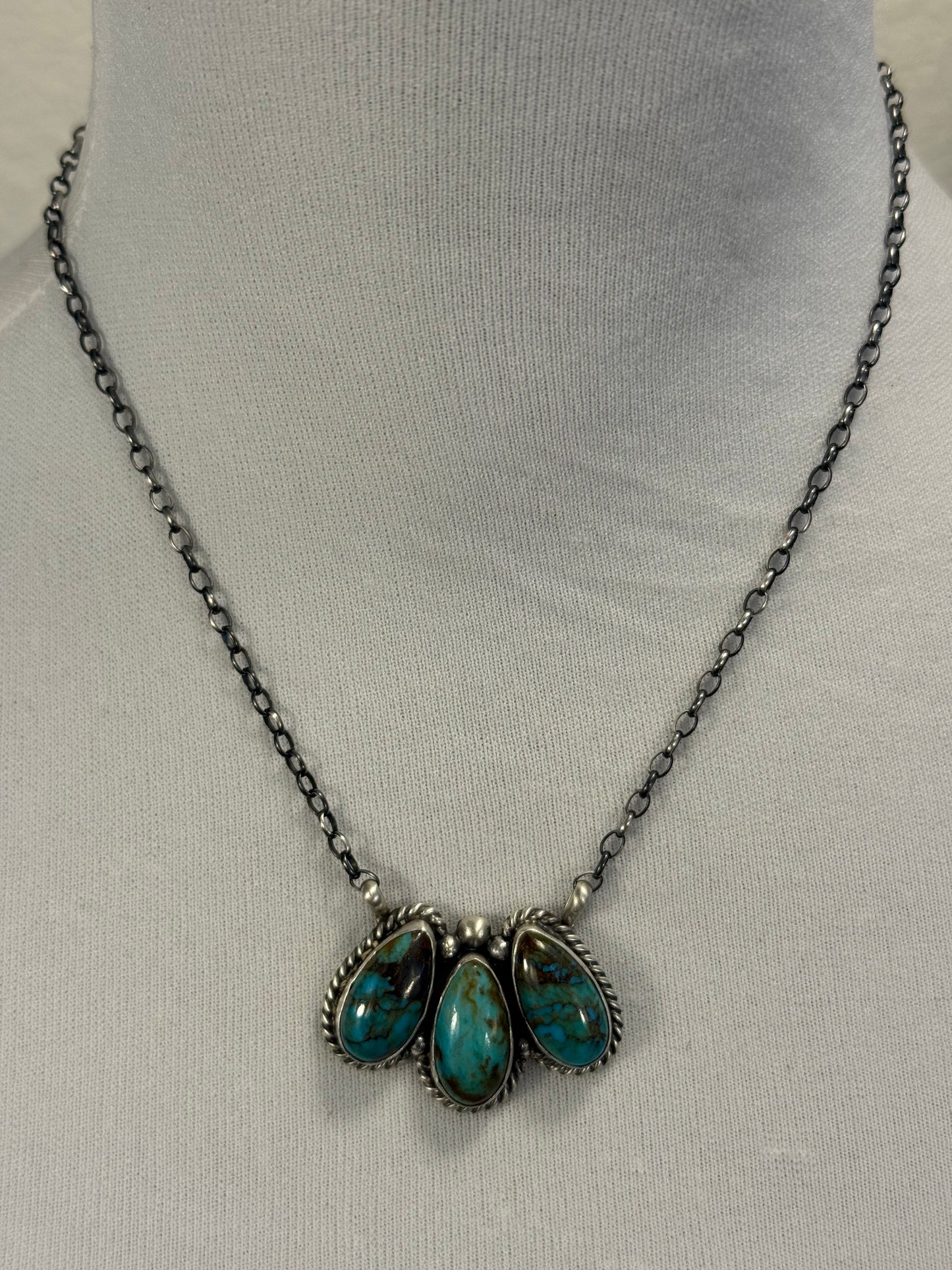 3 Stone Kingman Necklace