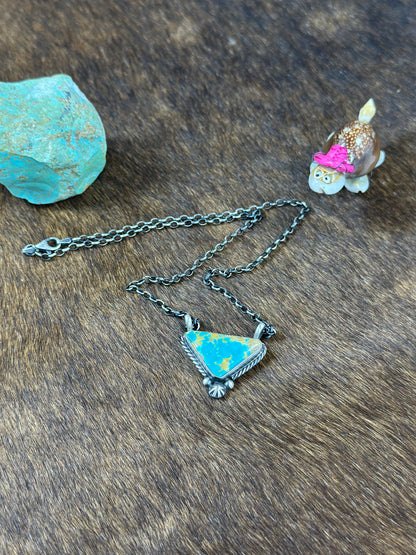 Kingman Triangle Fixed Pendant Necklace