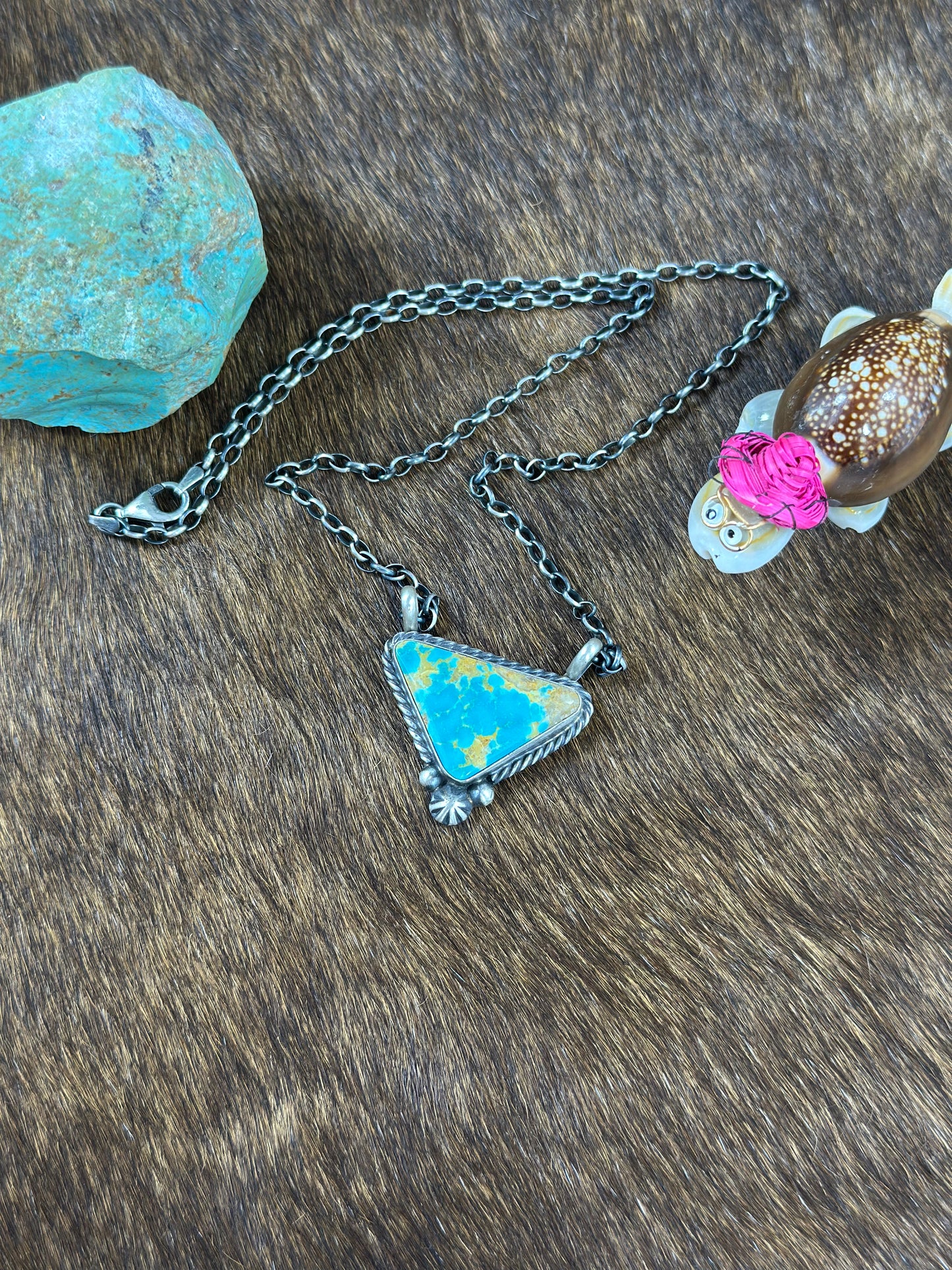 Kingman Triangle Fixed Pendant Necklace