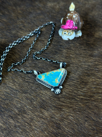 Kingman Triangle Fixed Pendant Necklace