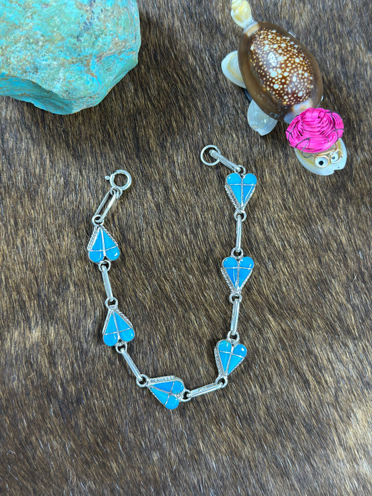 Kingman Heart Link Bracelet