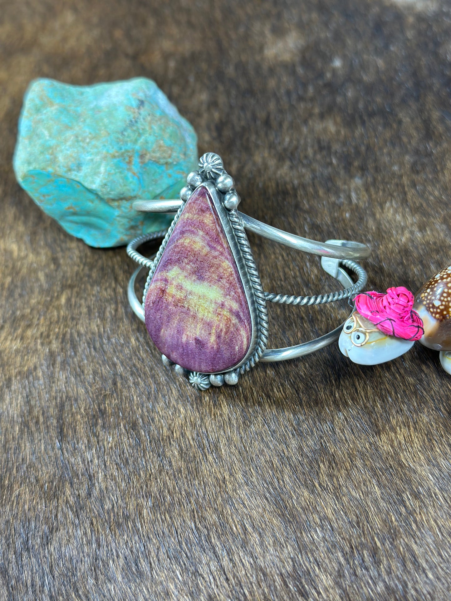 Purple Spiny Teardrop Bracelet