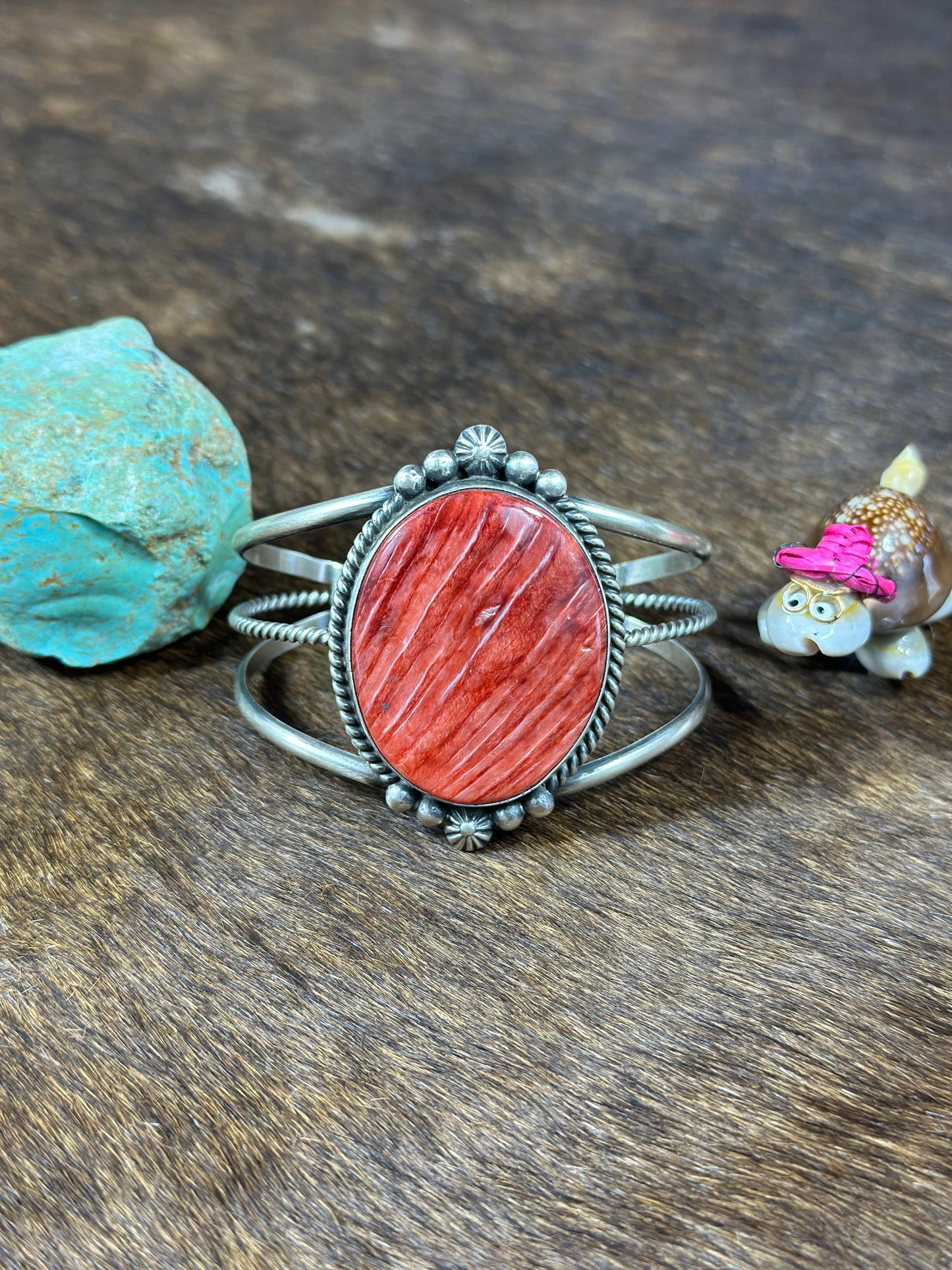 Red Spiny Twist Wire Bracelet