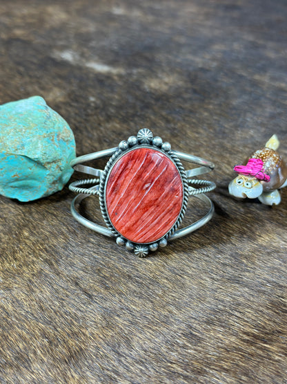 Red Spiny Twist Wire Bracelet