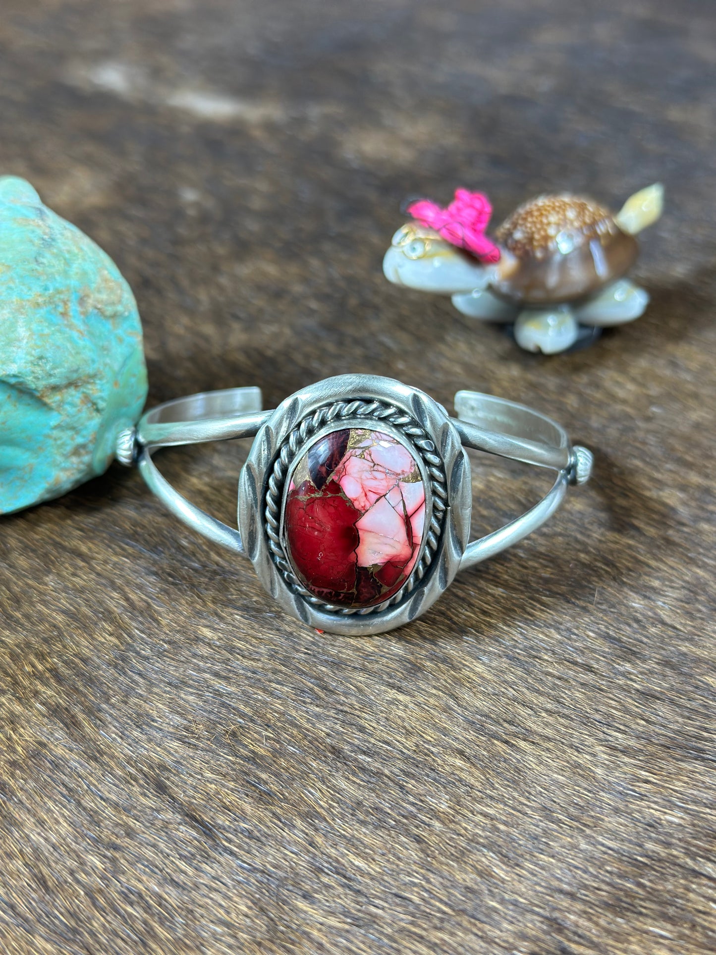 Dahlia Rose Traditional Stamp Work Bracelet