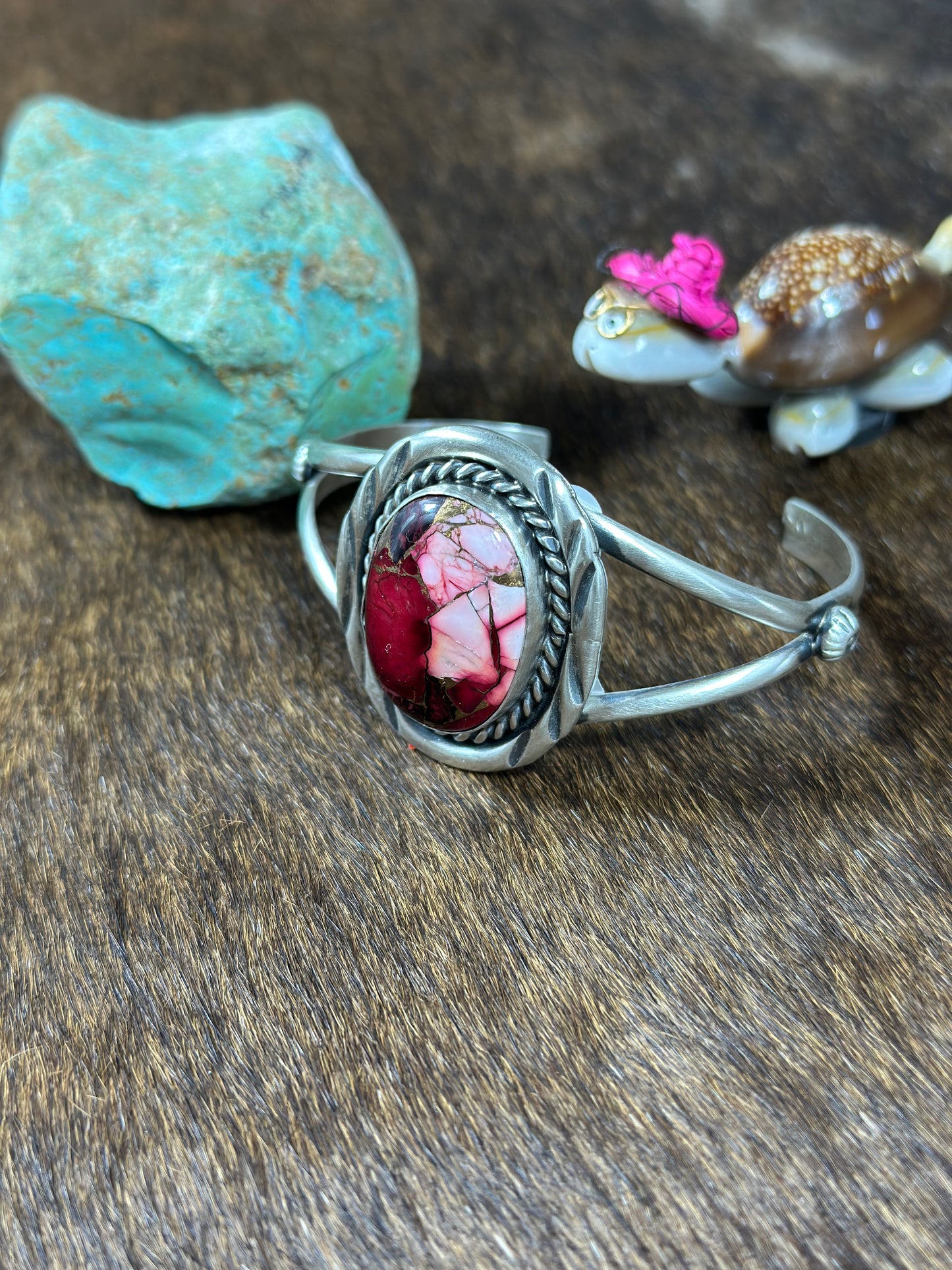 Dahlia Rose Traditional Stamp Work Bracelet