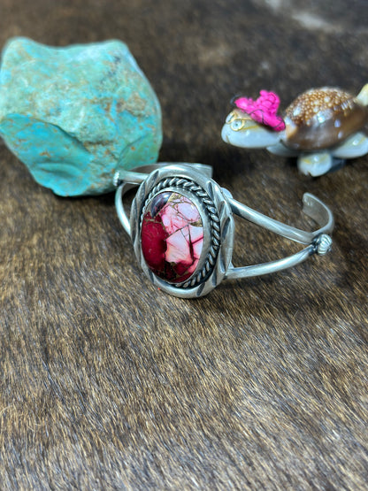 Dahlia Rose Traditional Stamp Work Bracelet
