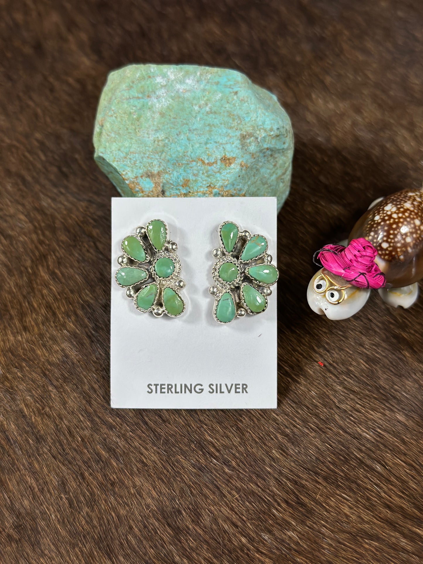 Green Half Cluster Earring