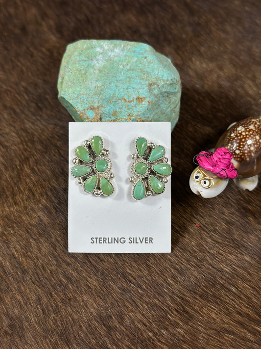Green Half Cluster Earring