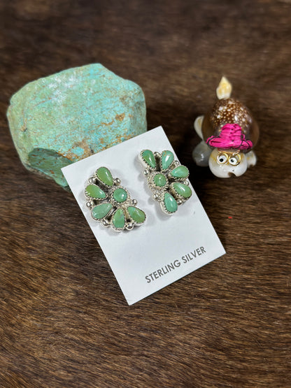 Green Half Cluster Earring