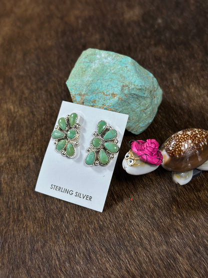 Green Half Cluster Earring