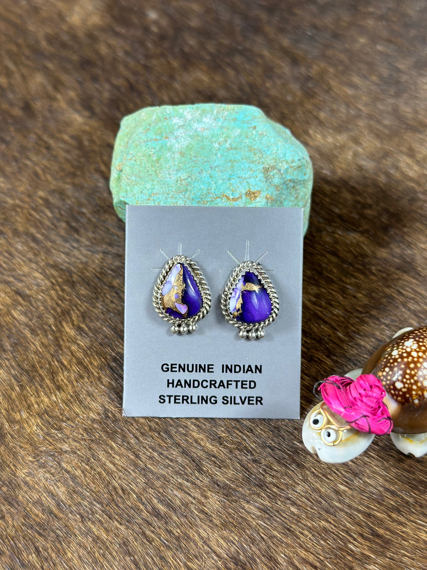 Lavender Dahlia Teardrop Earring