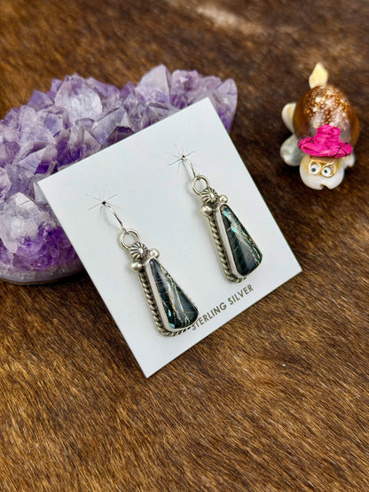 Black Jack Turquoise Teardrop Dangle Earring