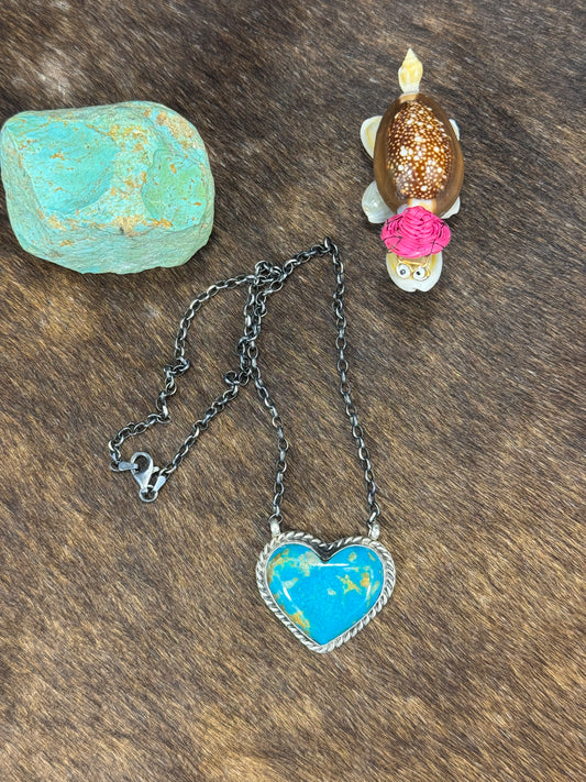Kingman Turquoise Heart Necklace