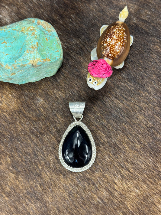Black Onyx Teardrop Pendant