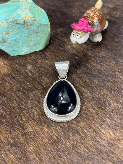 Black Onyx Teardrop Pendant