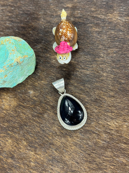 Black Onyx Teardrop Pendant