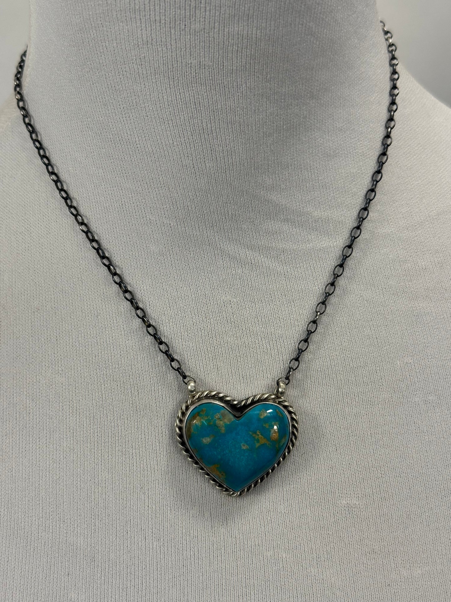 Kingman Turquoise Heart Necklace