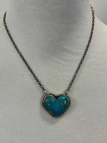 Kingman Turquoise Heart Necklace