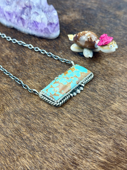 #8 Turquoise Bar Sterling Necklace