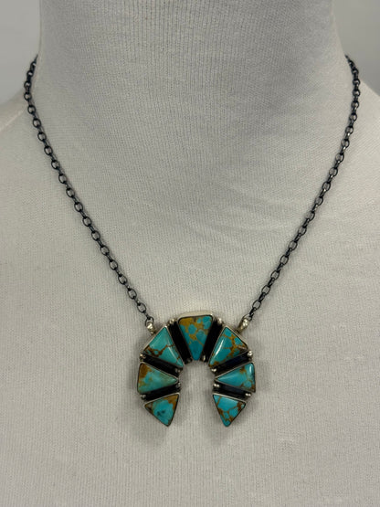 Kingman Turquoise Naja Necklace