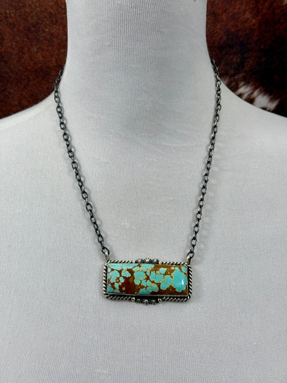#8 Turquoise Bar Sterling Necklace