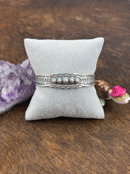 Sterling Silver Stamp Work Cuff