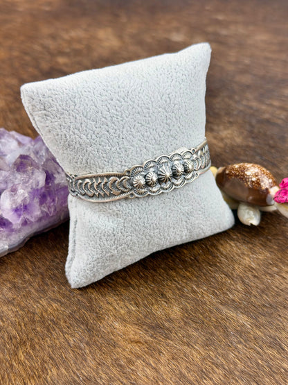 Sterling Silver Stamp Work Cuff