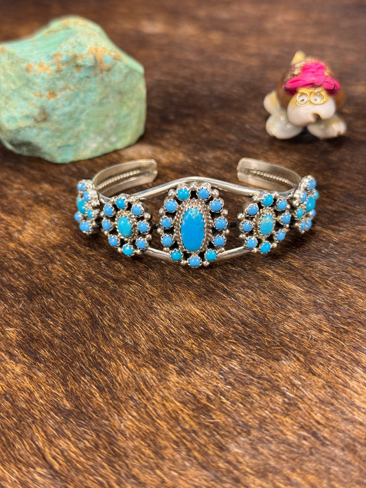 Kingman Turquoise Cluster bracelet