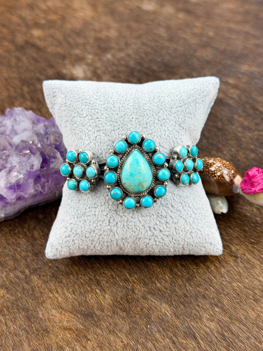 Kingman Turquoise Floral Bracelet