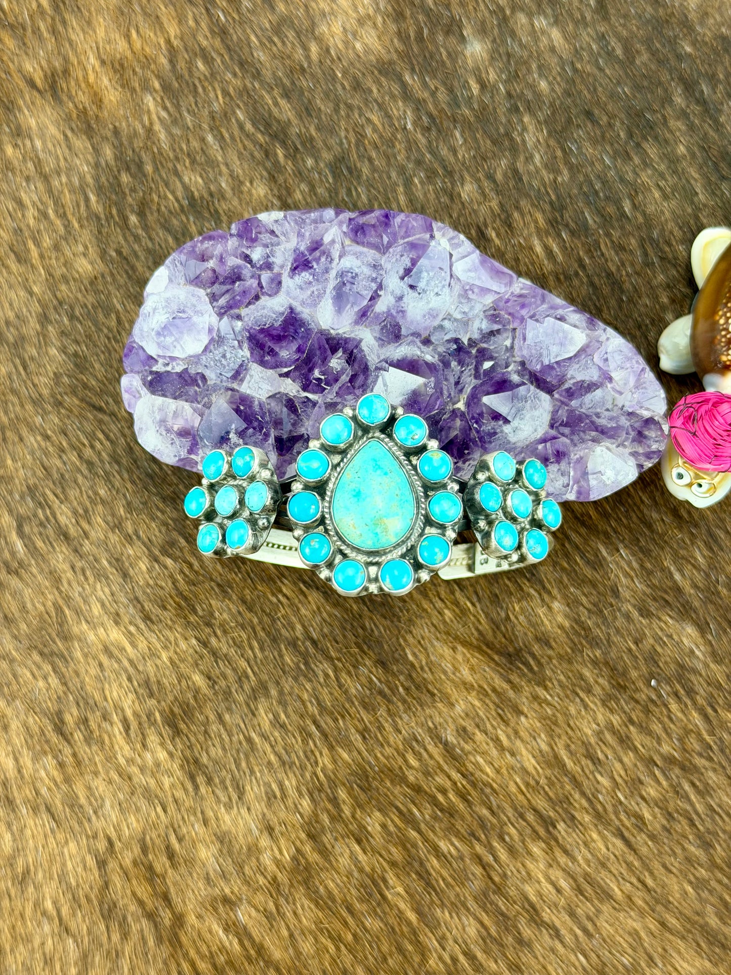 Kingman Turquoise Floral Bracelet