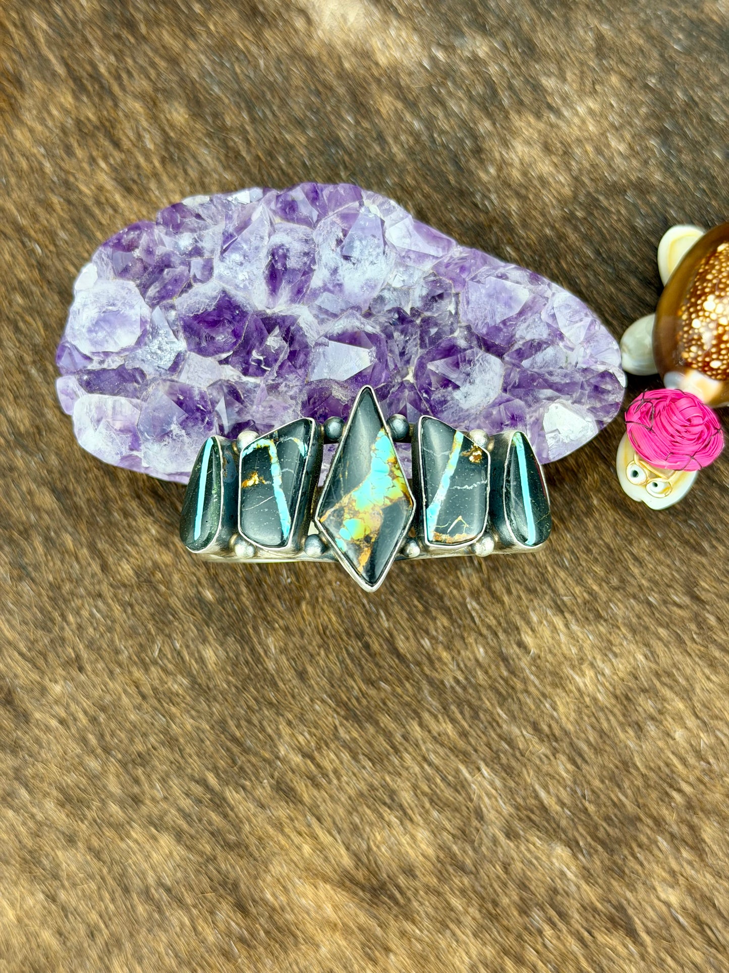 Black Jack Turquoise Row Bracelet