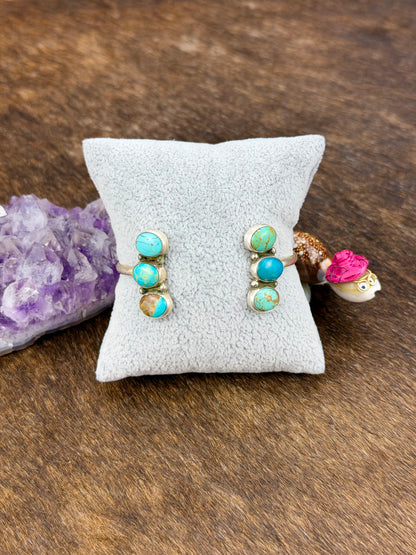 Kingman Turquoise 6 Stone Upside Down Cuff