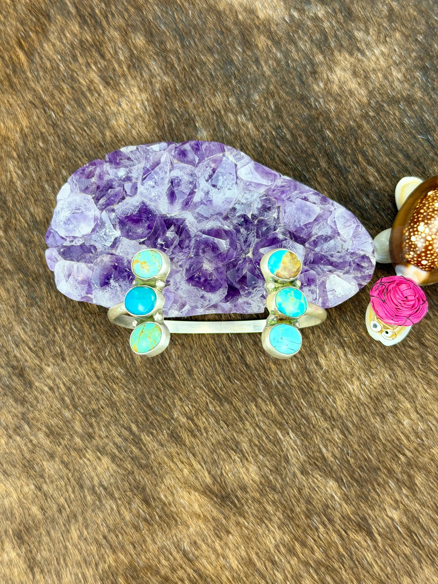 Kingman Turquoise 6 Stone Upside Down Cuff
