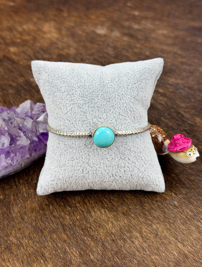 Sonoran Gold Turquoise Single Stone Sterling Cuff