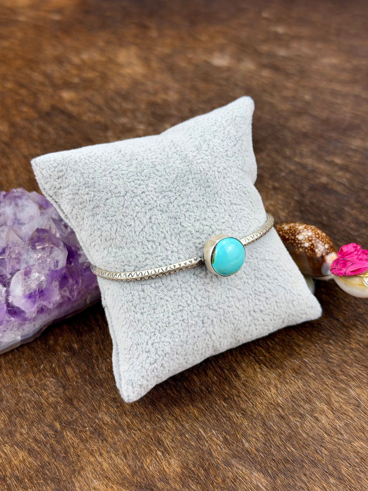 Sonoran Gold Turquoise Single Stone Sterling Cuff