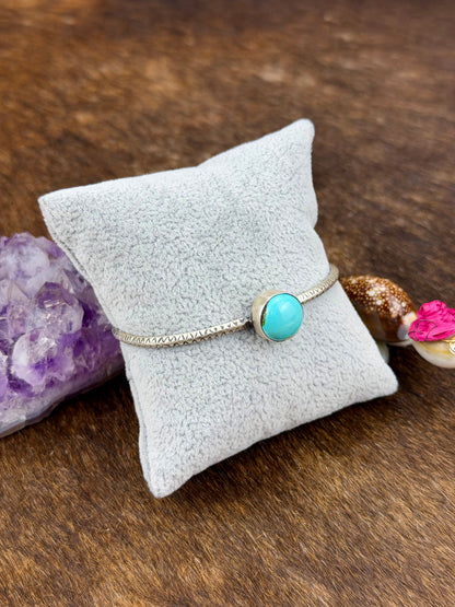 Sonoran Gold Turquoise Single Stone Sterling Cuff