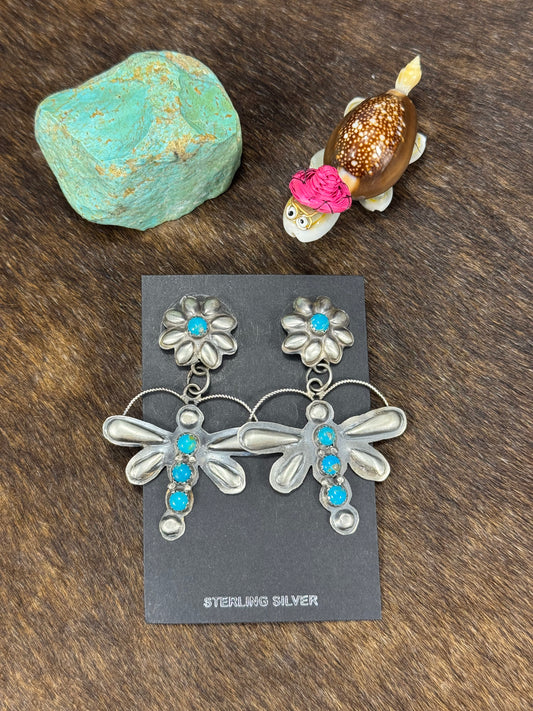 Kingman Turquoise Butterfly Earring