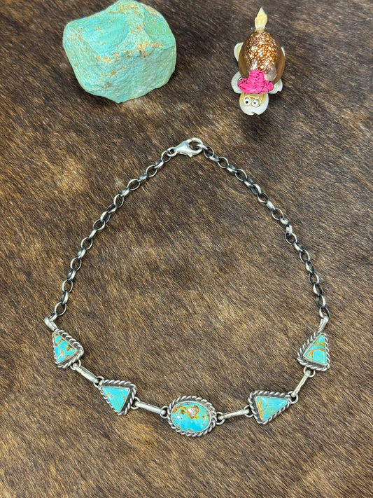 High Grade Kingman Turquoise Choker Necklace