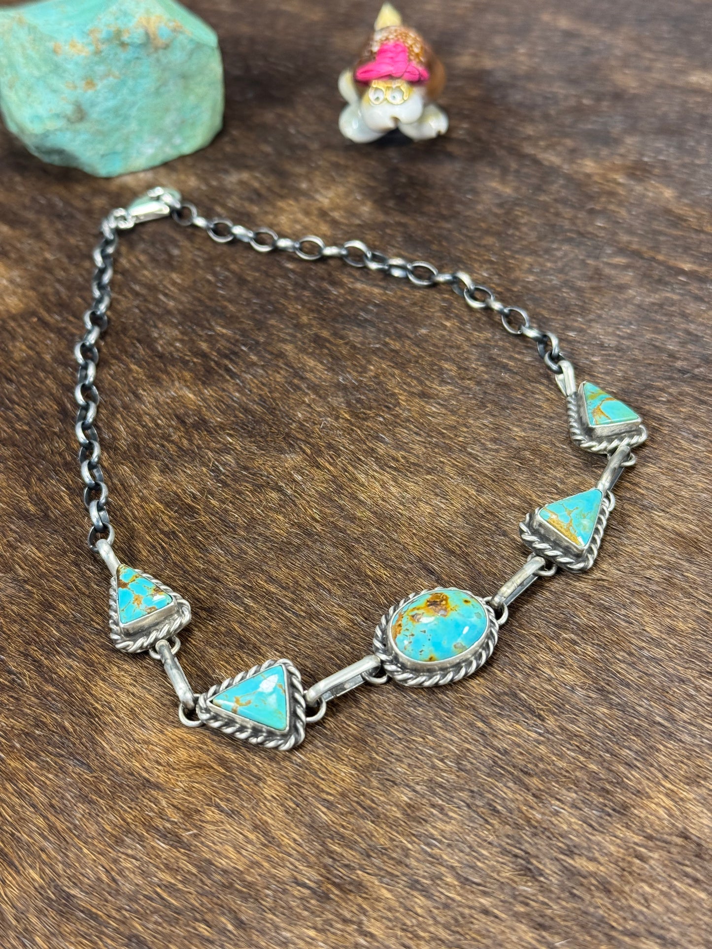 High Grade Kingman Turquoise Choker Necklace