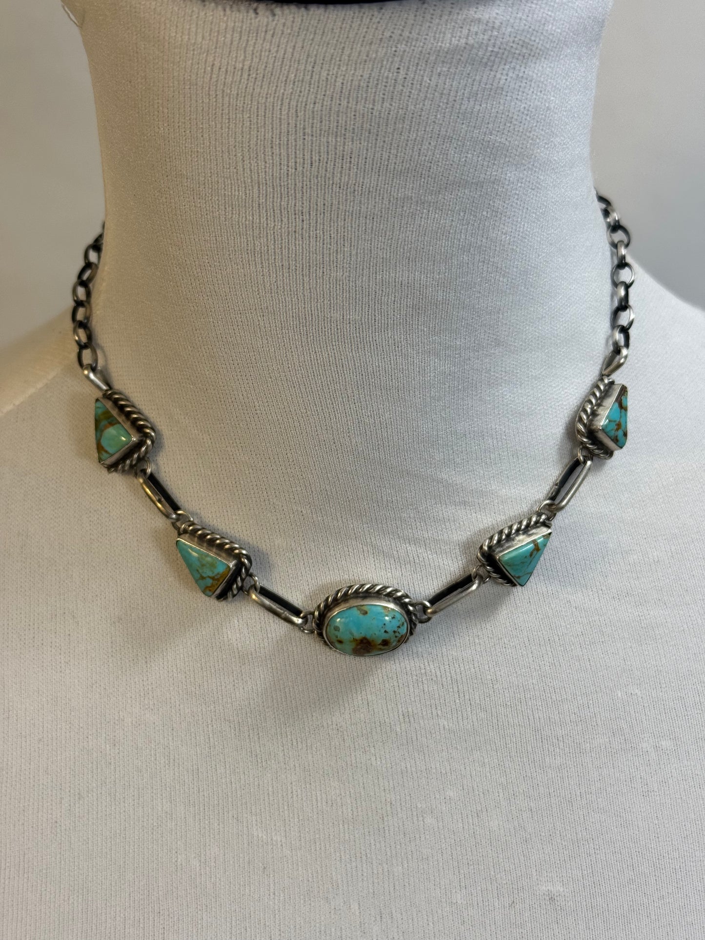 High Grade Kingman Turquoise Choker Necklace