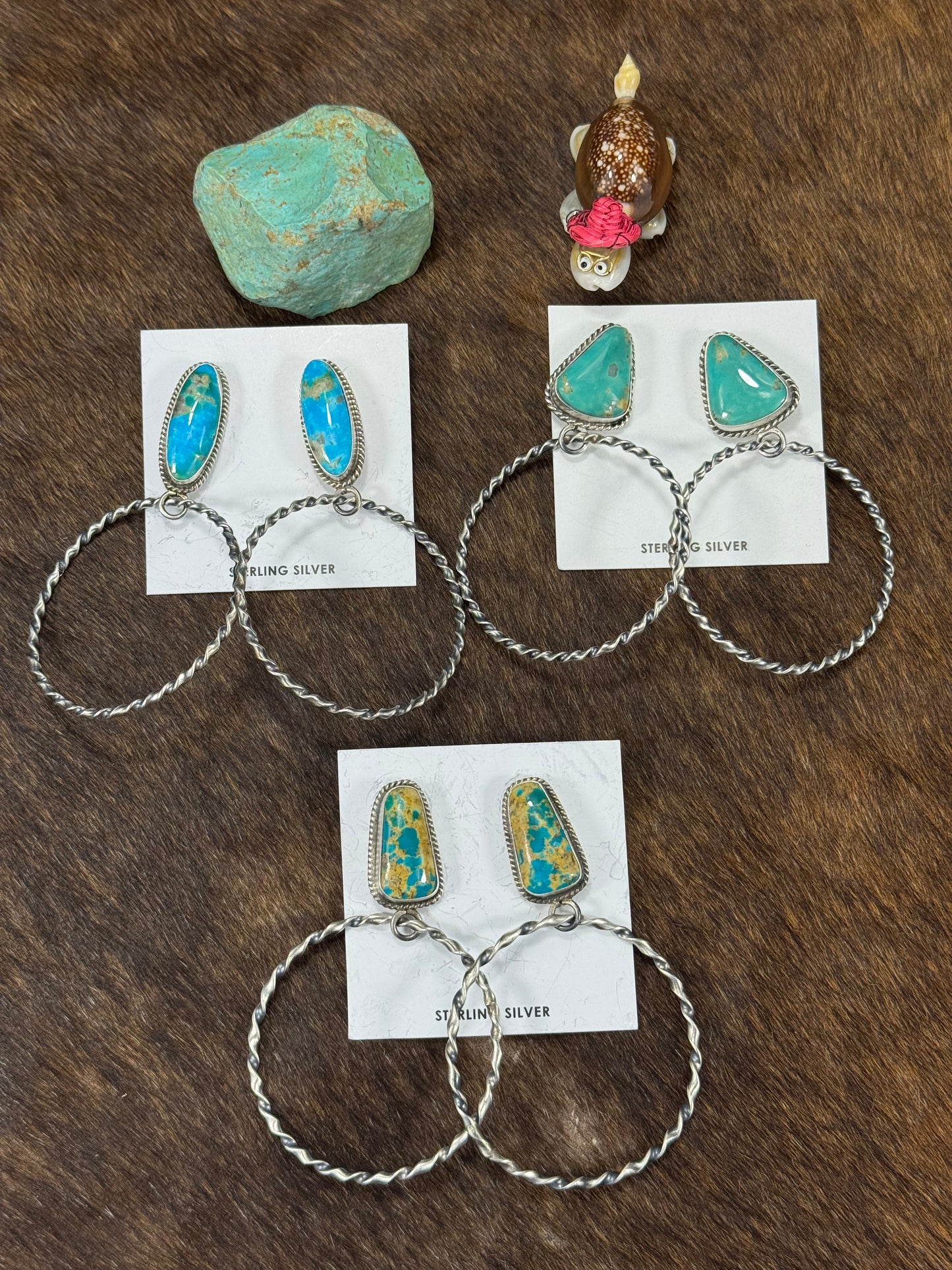 Kingman Turquoise Hoop Earring