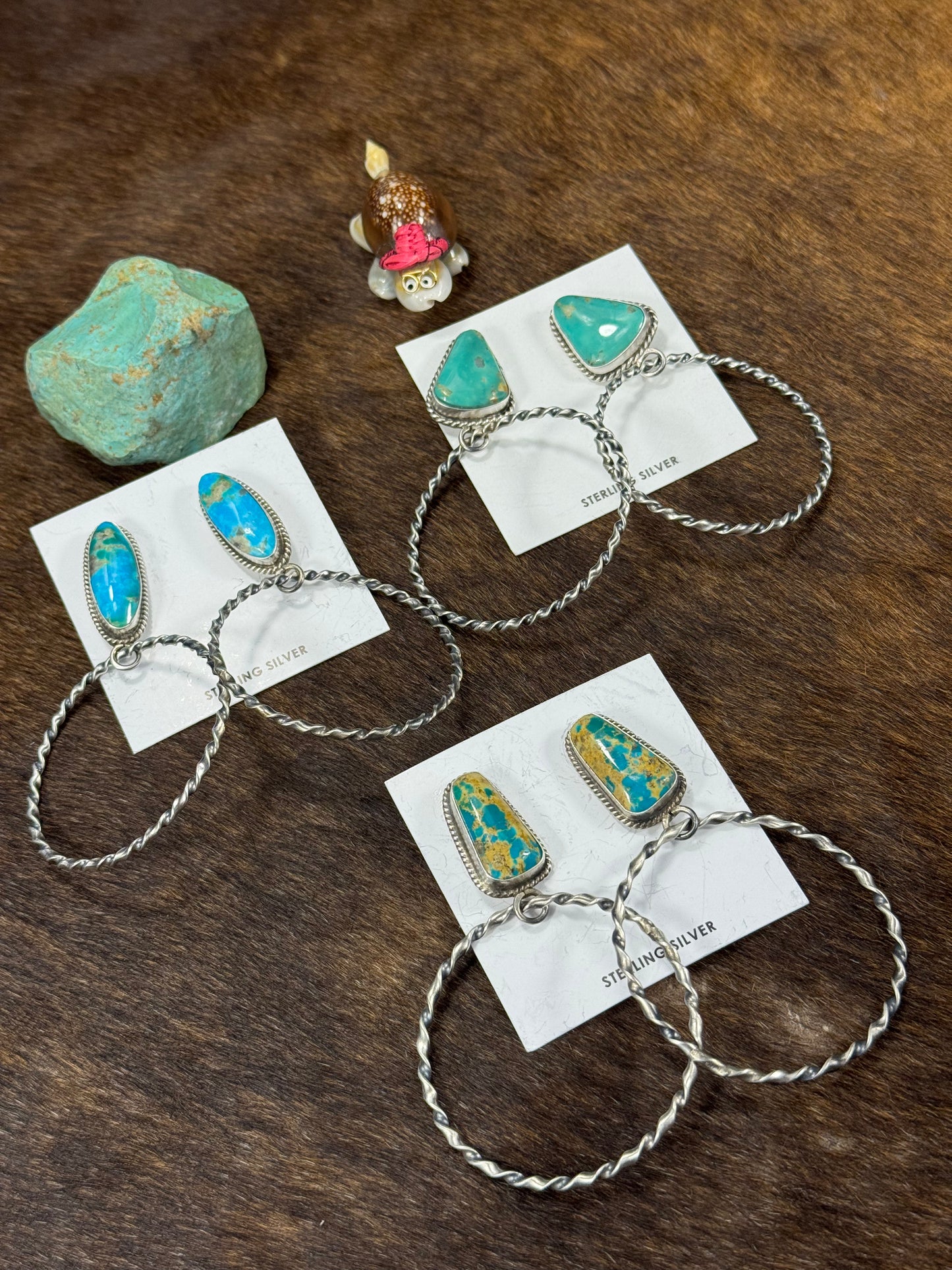 Kingman Turquoise Hoop Earring