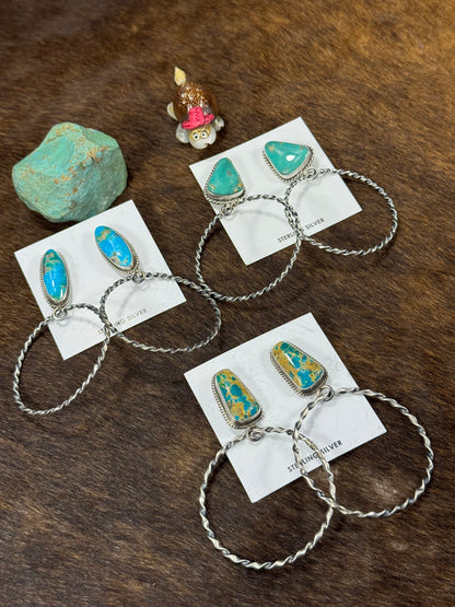 Kingman Turquoise Hoop Earring